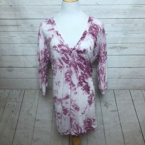 Velvet By Graham & Spencer Tie Dye V Neck  Blouse